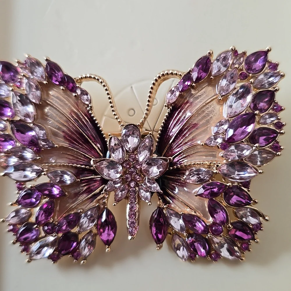 NAPIER BRAND WOMEN'S BEAUTIFUL  PURPLE & GOLDTONE BUTTERFLY FASHION JEWE…_3